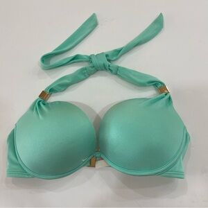 Victoria's Secret Aqua‎ Bikini Top with Gold Buckle